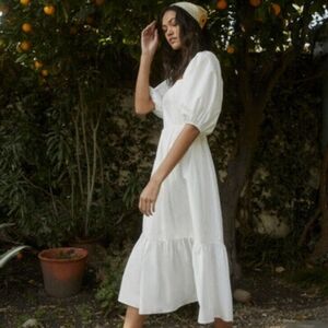 Forever 21 Puff Sleeve Flounce Dress